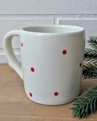 Vánoční keramický hrnek se sobem bílý