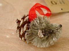 Vánoční ozdoby - ježek - přírodní materiál