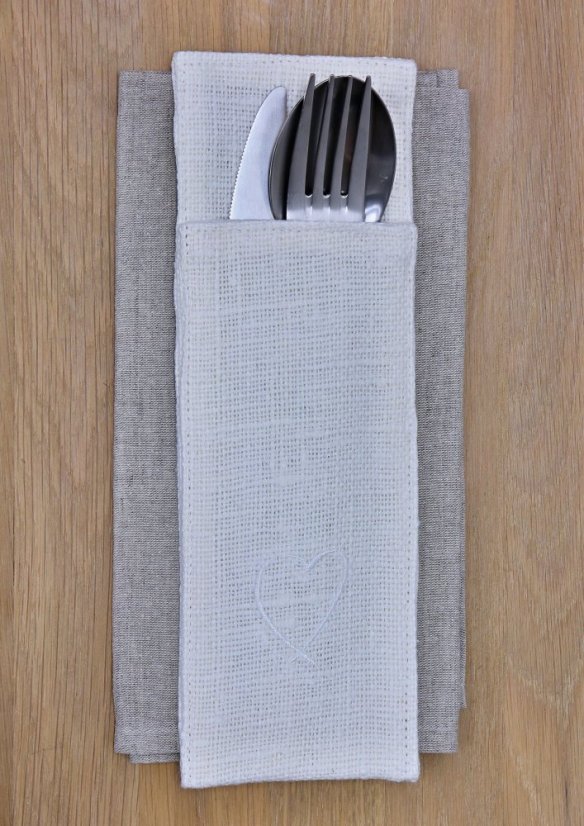 Cutlery pocket - 100% linen