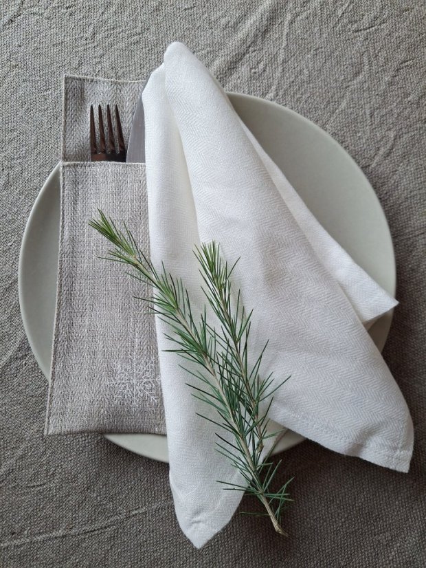Cutlery pocket - 100% linen