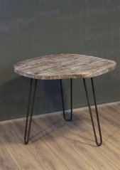 Tisch - massivholzplatte - metallbeine