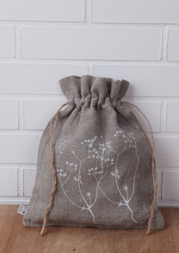 Drawstring bag - 100% linen