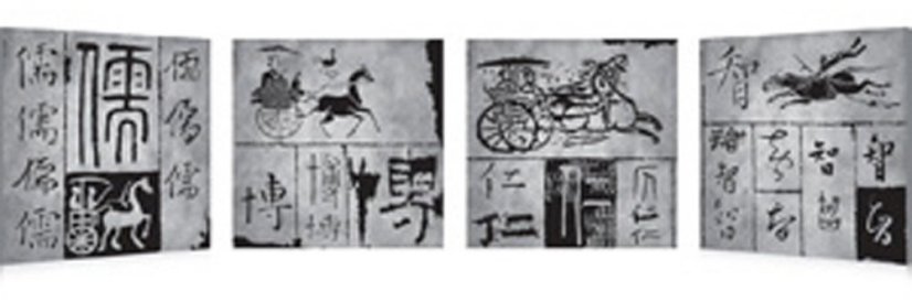 Bild, 4er-set - laminierte leinwand