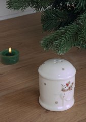Vánoční keramika - solnička - sněhulák