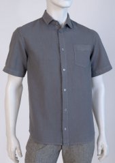 Men&#039;s shirt, short sleeve - 48% linen, 52% cotton